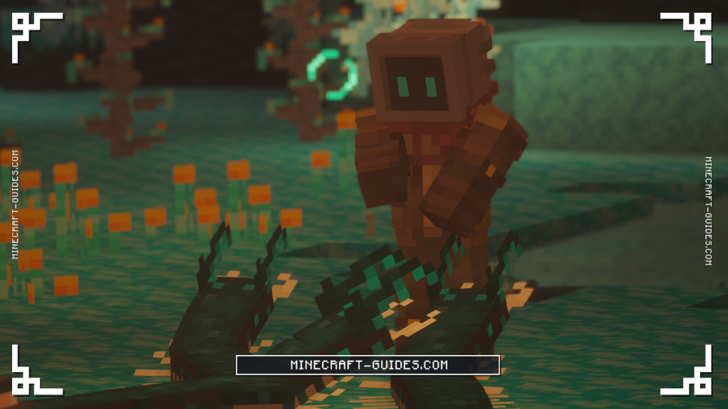 A group of Sculk Centipedes from the Deeper and Darker mod attacking a player in the Otherside