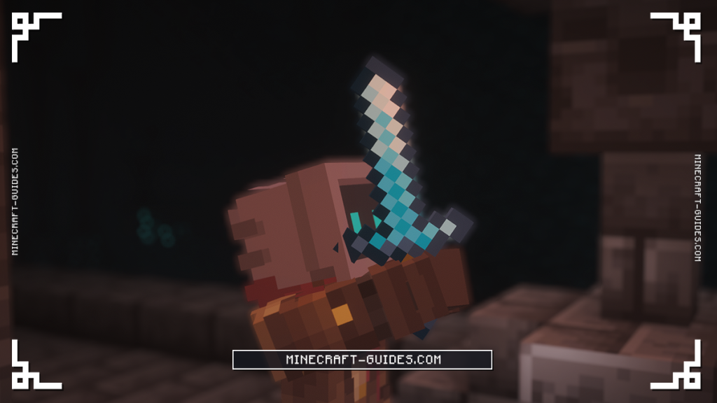A player holding the Resonarium Sword from the Deeper and Darker mod