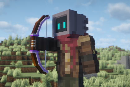 A player holding a Mythic Bow, the Ranged weapon a Hunter casts with in Craft to Exile 2
