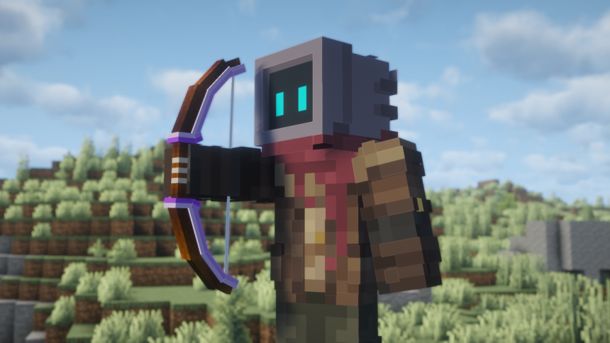 A player holding a Mythic Bow, the Ranged weapon a Hunter casts with in Craft to Exile 2