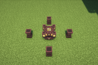 The Spirit Altar from Malum with four Runewood Item Pedestals placed around it