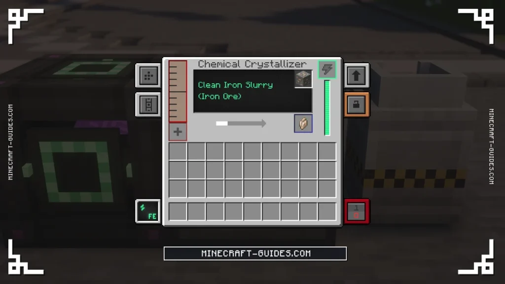The Mekanism Chemical Crystallizer screen turning Clean Iron Slurry into Iron Crystals