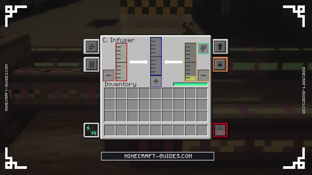 The Mekanism Chemical Infuser screen combining Uranium Oxide and Hydrofluoric Acid into Uranium Hexafluoride