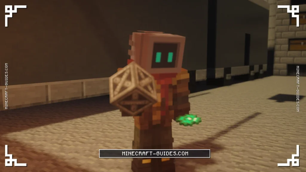 A player statue holding a Steel Casing and a Basic Control Circuit, two common Mekanism crafting parts