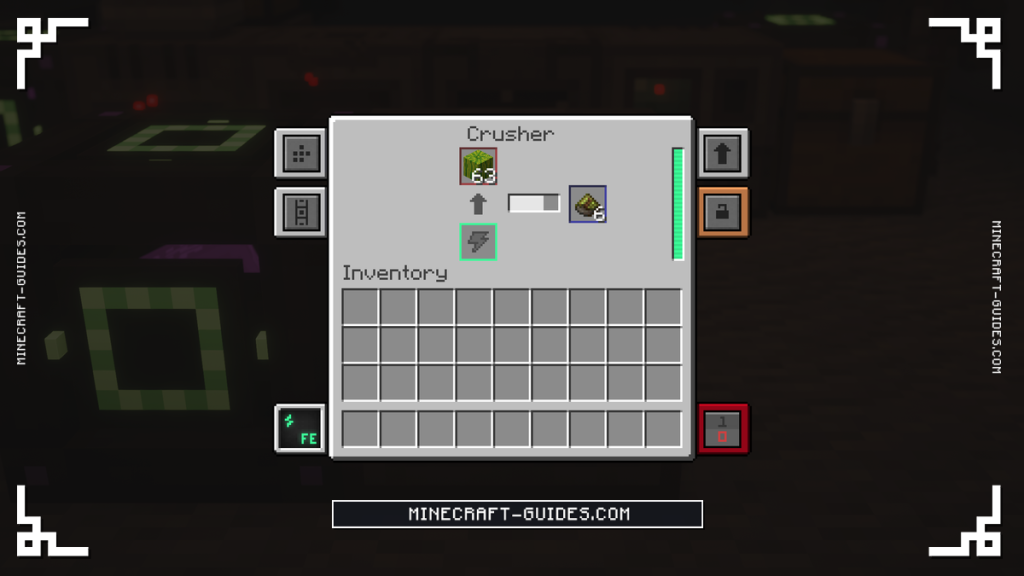 The Mekanism Crusher screen turning a Melon into Bio Fuel