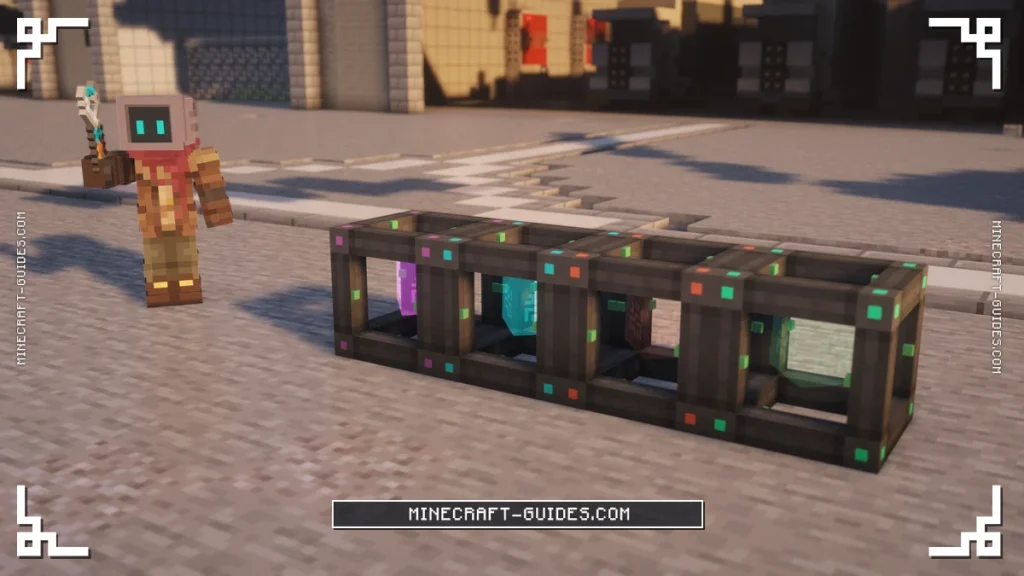 Ultimate, Elite, Advanced and Basic Energy Cubes side by side on a sunny Mekanism apron