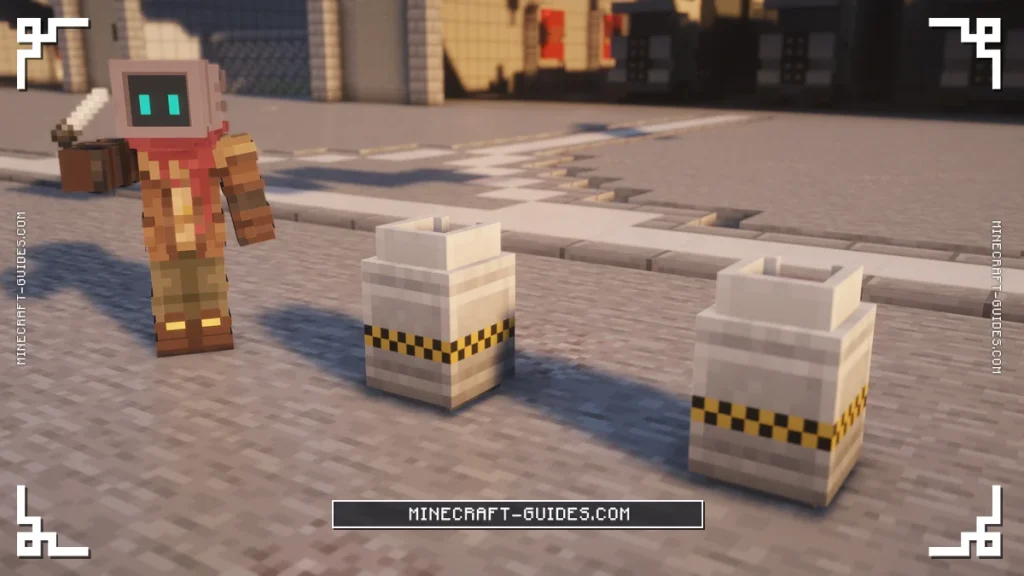 A statue holding a Gauge Dropper beside two Ultimate Chemical Tanks of Hydrogen and Oxygen in Mekanism