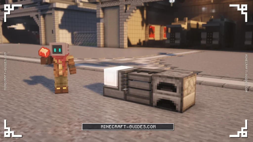 A Heat Generator powering a Metallurgic Infuser beside a Furnace on a sunny airport apron in Mekanism