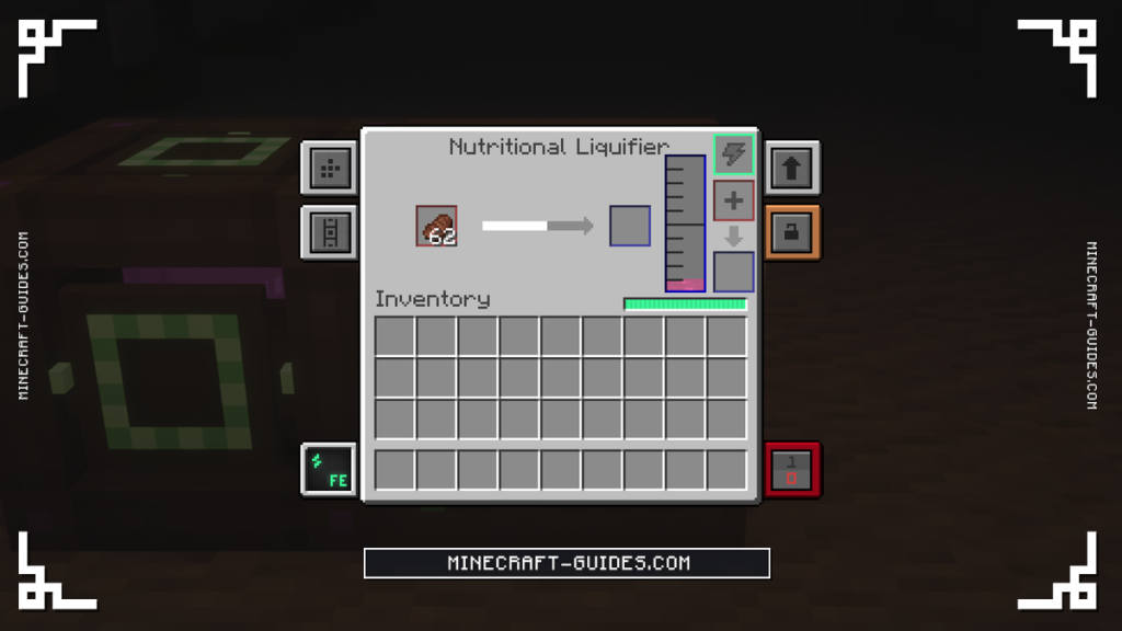 The Mekanism Nutritional Liquifier screen liquifying Cooked Beef into Nutritional Paste
