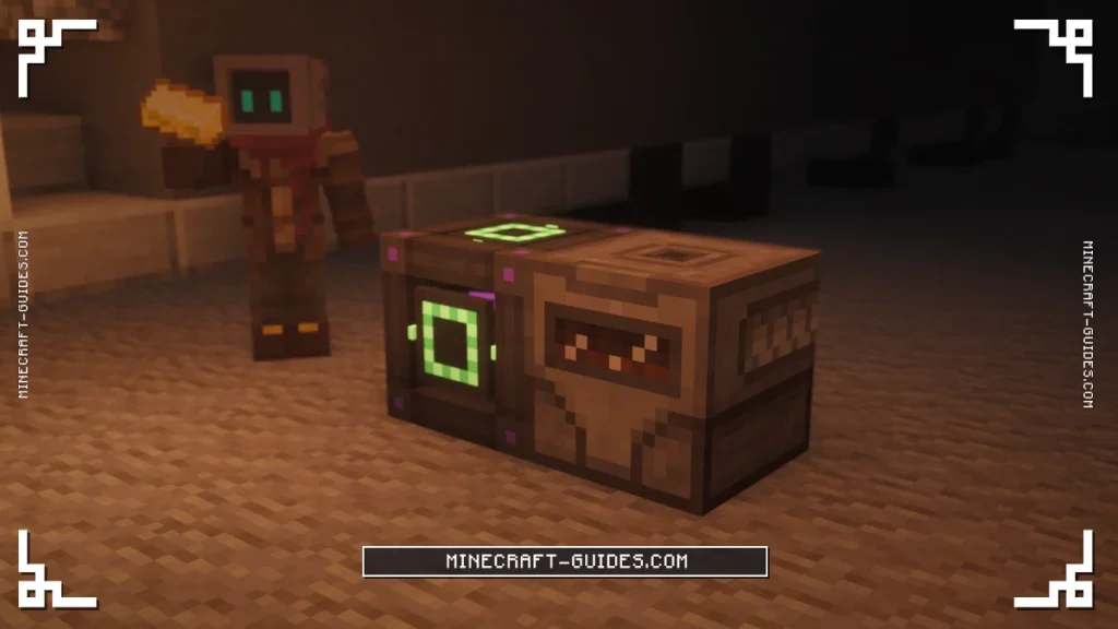 An Osmium Compressor running beside an Energy Cube inside a lantern-lit Mekanism hangar