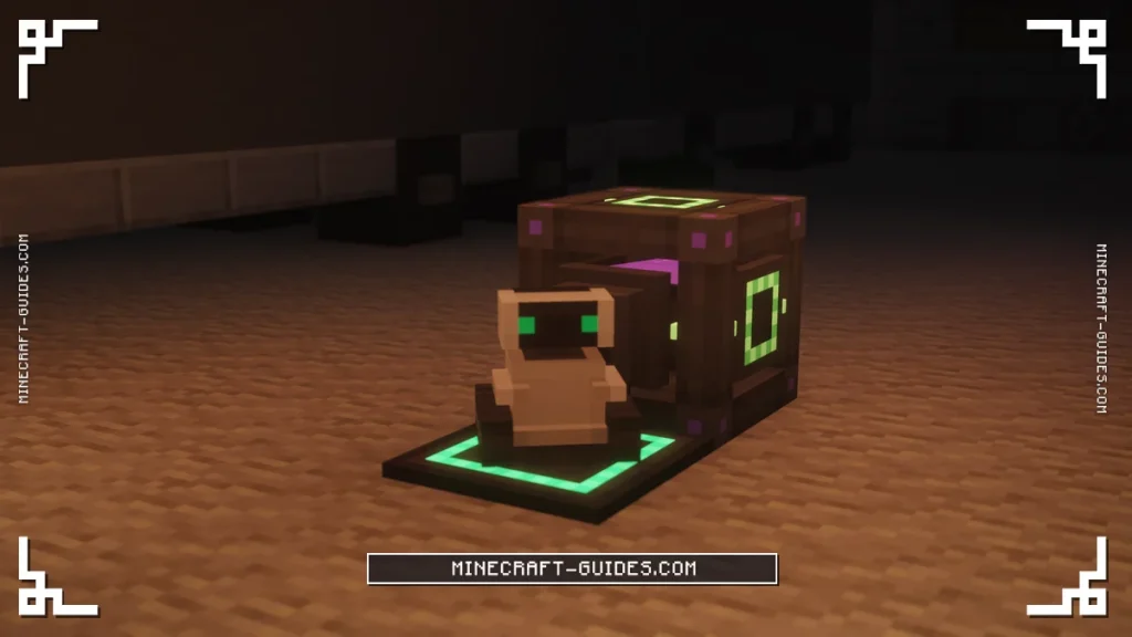 A Robit sitting on a glowing powered Chargepad with an Energy Cube behind it in Mekanism