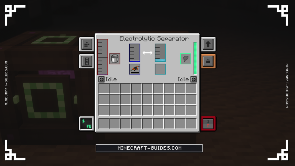 The Mekanism Electrolytic Separator screen with a Jetpack in its Hydrogen slot being filled