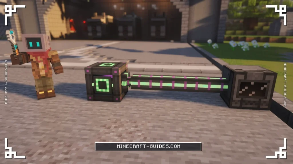 An Ultimate Universal Cable set to Pull, drawing power from an Energy Cube into a running Enrichment Chamber in Mekanism