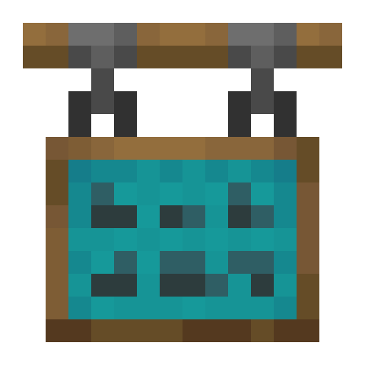 Cyan Hanging Canvas Sign