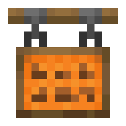 Orange Hanging Canvas Sign