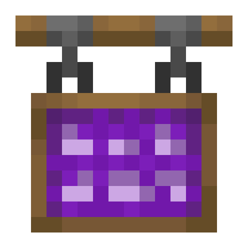 Purple Hanging Canvas Sign