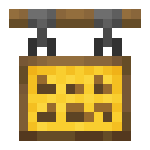 Yellow Hanging Canvas Sign